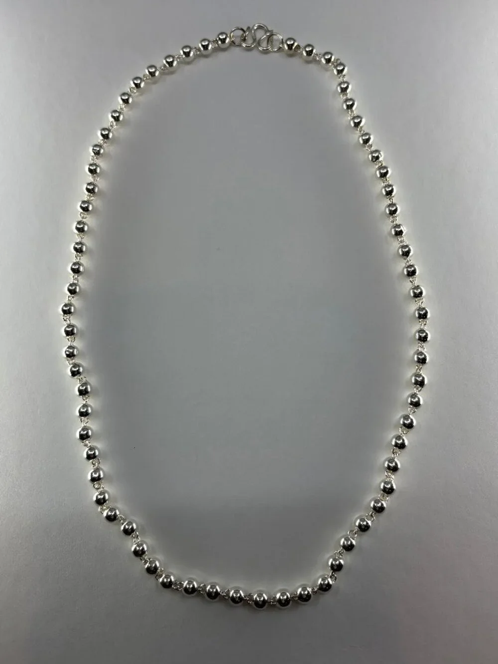 925 Sterling Silver Bead Chain Necklace 5mm Ball Choker 18